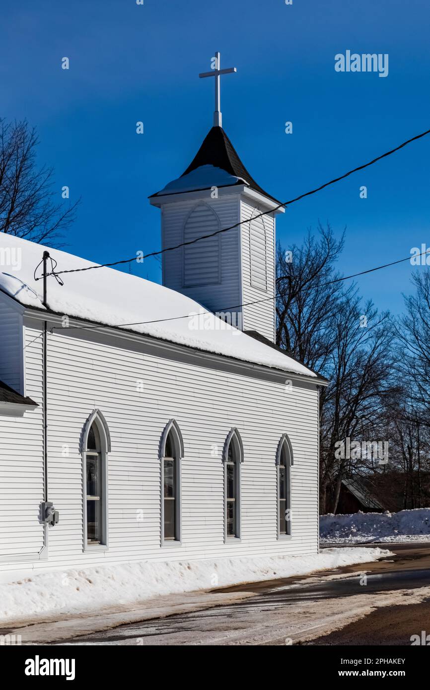 Alte Kirche im Dorf Michigamme auf der Oberen Halbinsel, Michigan, USA [Keine Eigentumsfreigabe; nur redaktionelle Lizenzierung] Stockfoto