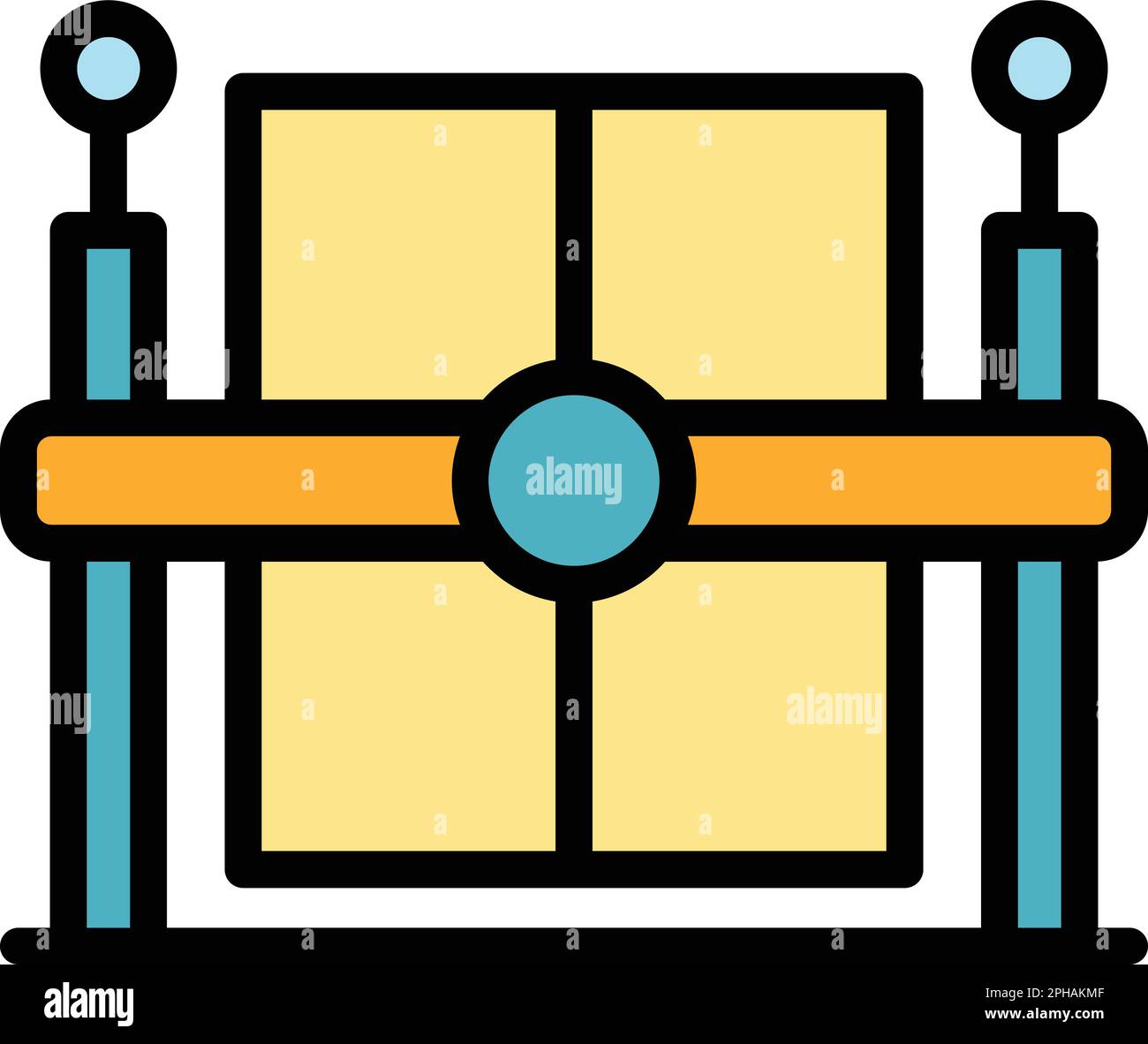 Symbol für automatisches Gate-System. Kontur Vektorsymbol für automatisches Anschnittsystem für Webdesign isoliert auf weißem Hintergrund, flach Stock Vektor