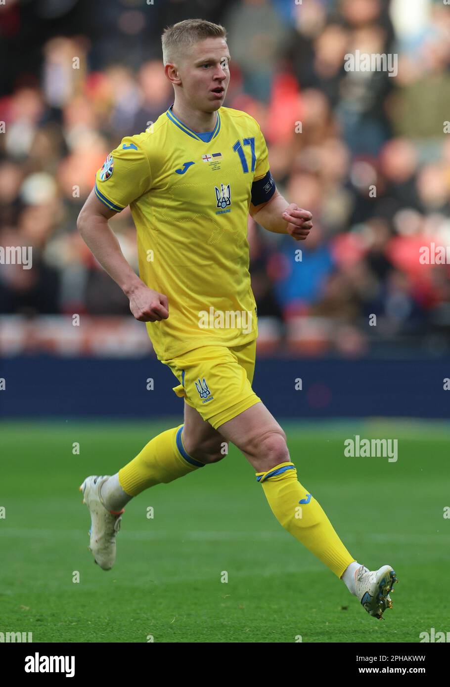 Oleksandr Zinchenko (Arsenal) der Ukraine in Aktion während des UEFA