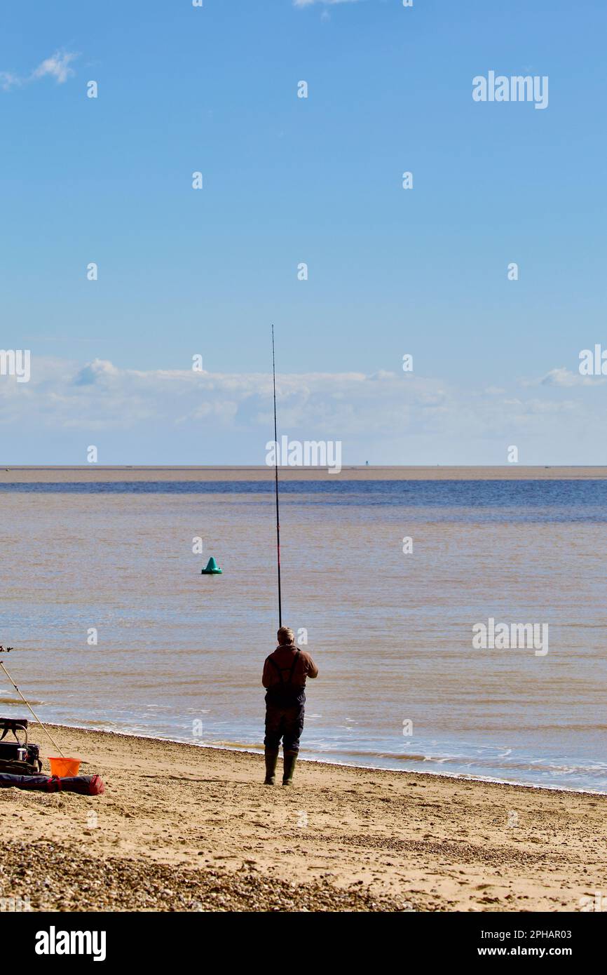 Strandbesetzung vom Strand in Clacton on Sea Stockfoto
