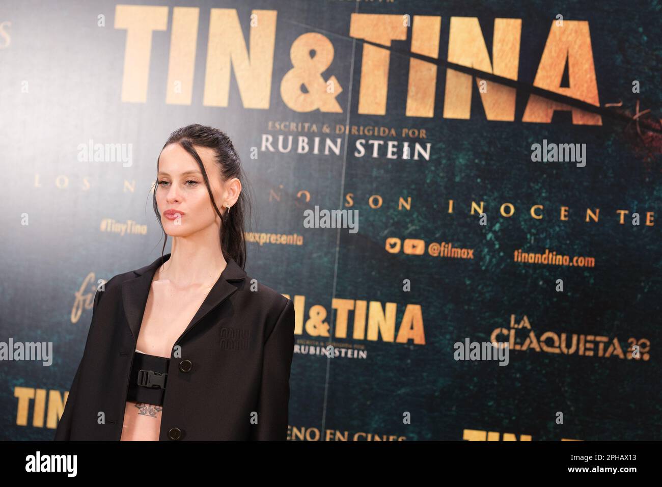 Madrid, Spanien. 27. März 2023. Die spanische Schauspielerin Milena Smit besucht den Fototermin von „Tin & Tina“ im Cine Paz in Madrid. Kredit: SOPA Images Limited/Alamy Live News Stockfoto