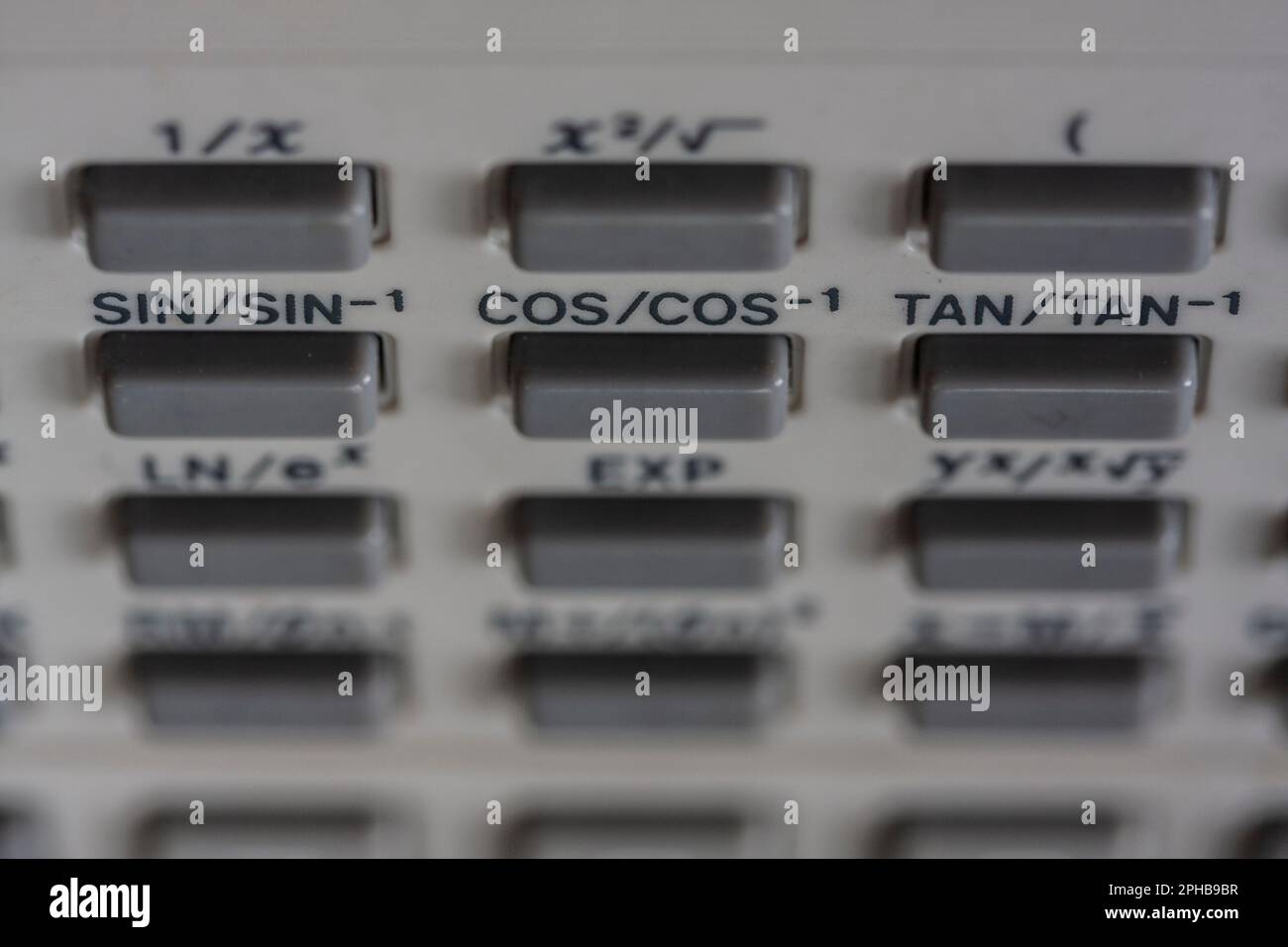 Tasten eines Taschenrechners im Nahbereich Stockfoto