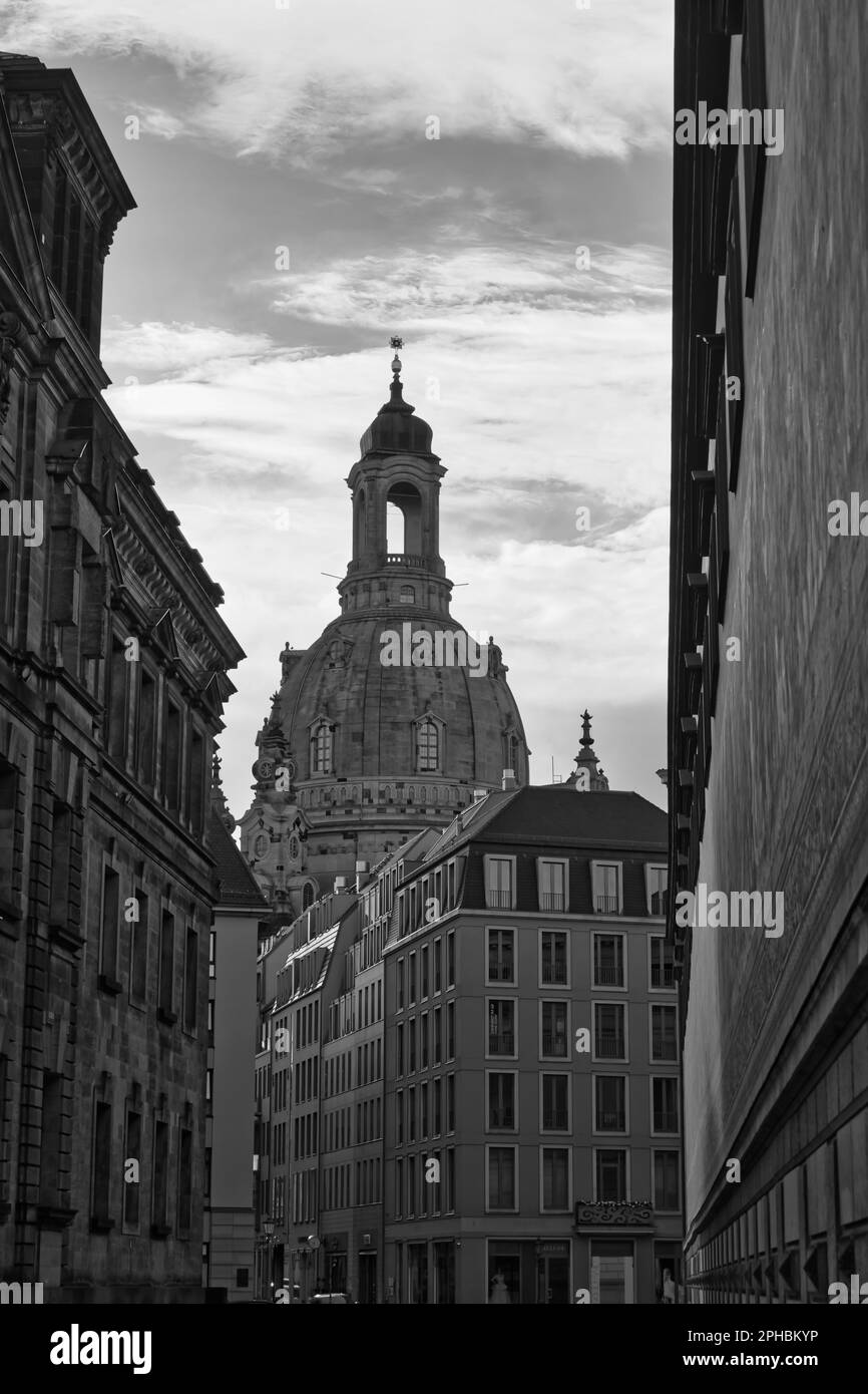 Eine Nahaufnahme von dresden frauenkirche, deutschland Stockfoto