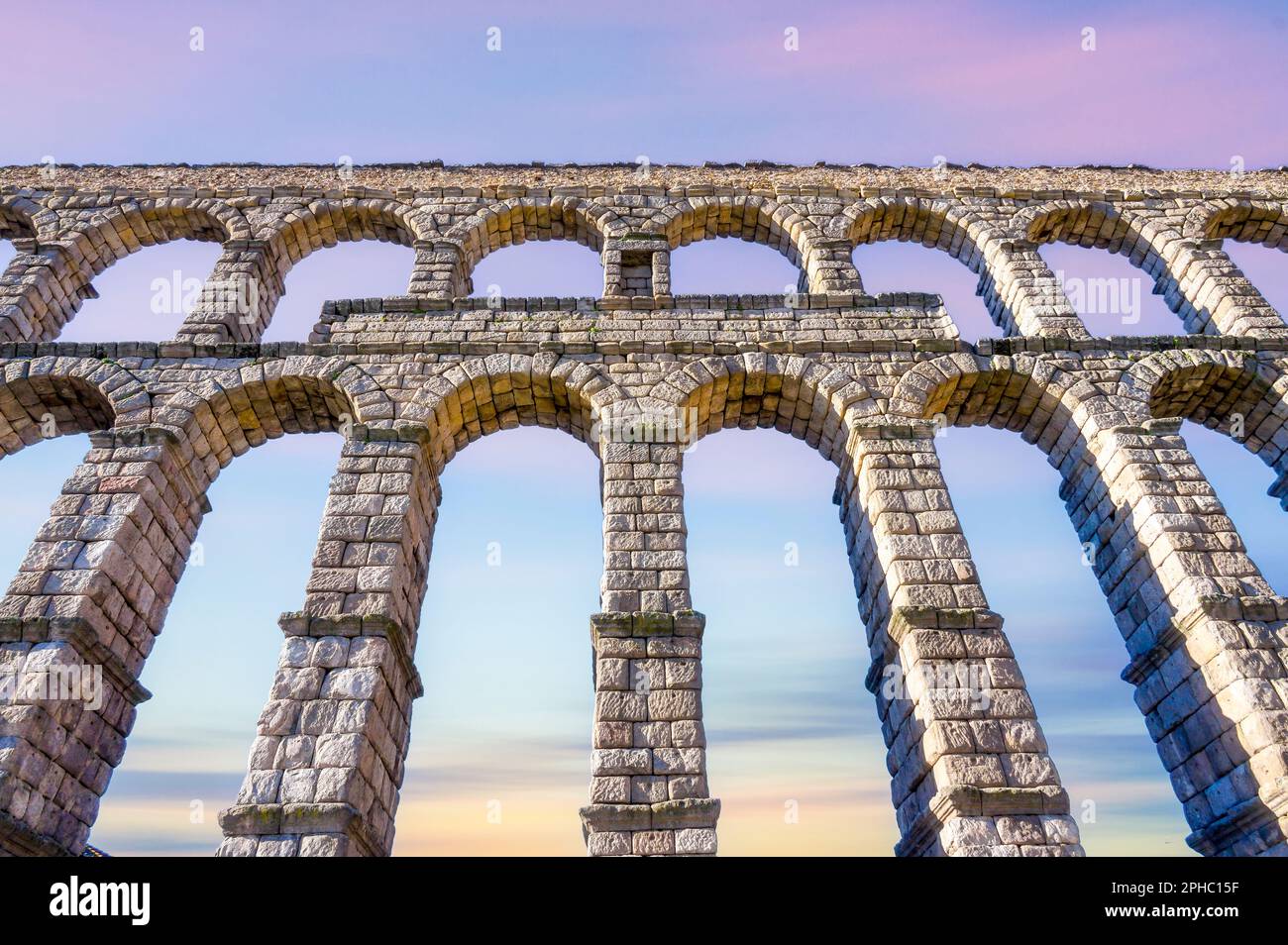 Segovia Roman Aquädukt, Spanien Stockfoto