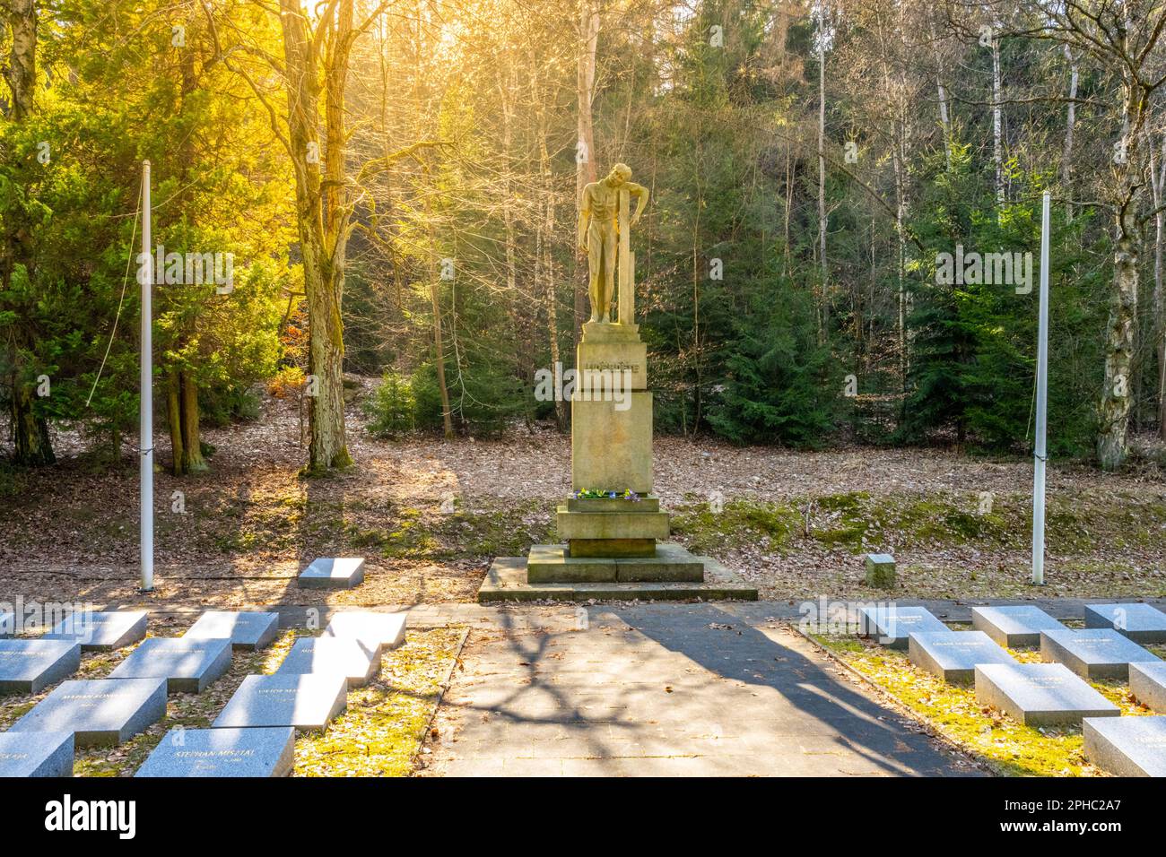 Denkmal für die Opfer des KZ im Bereich des ehemaligen KZ AL Reichenau. Es wurde im März 1944 als Zweigstelle des polnischen Konzentrationslagers Gross-Rosen gegründet. Rynovice, Jablonec nad Nisou, Tschechische Republik Stockfoto