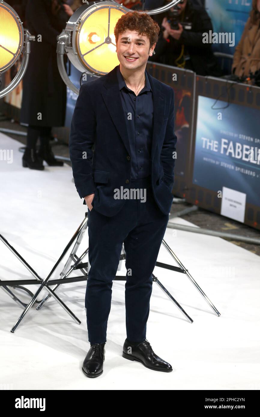 Gabriel LaBelle nimmt an der britischen Premiere von „The Fabelmans“ im Curzon Mayfair in London Teil. Stockfoto