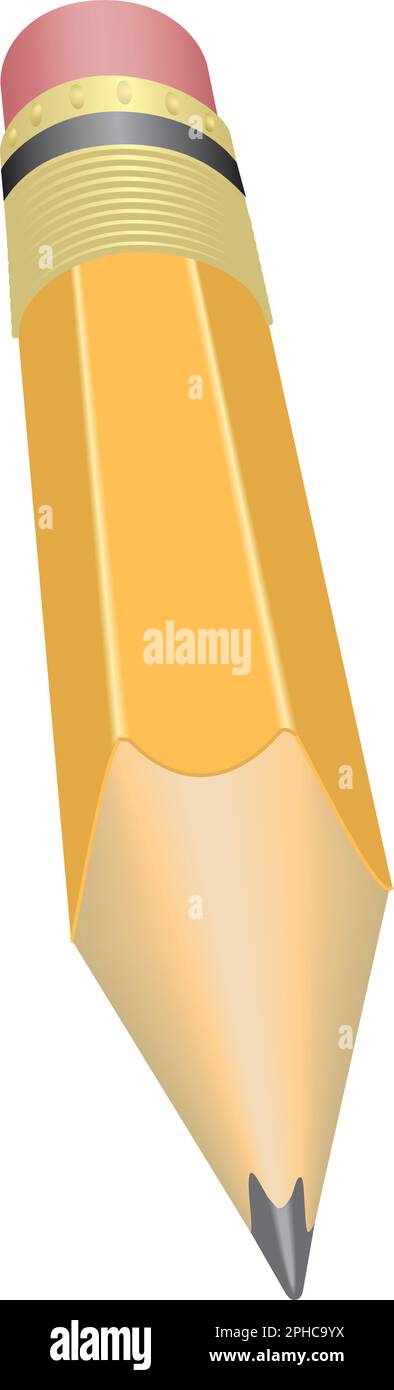 Hyperrealistische Nahaufnahme des Bleistifts; Tiefe Perspektive von unten. Aus Gründen der optimalen Kompatibilität als Illustrator 8,0 gespeichert. Alle Angleichungen können vollständig bearbeitet werden. Stock Vektor
