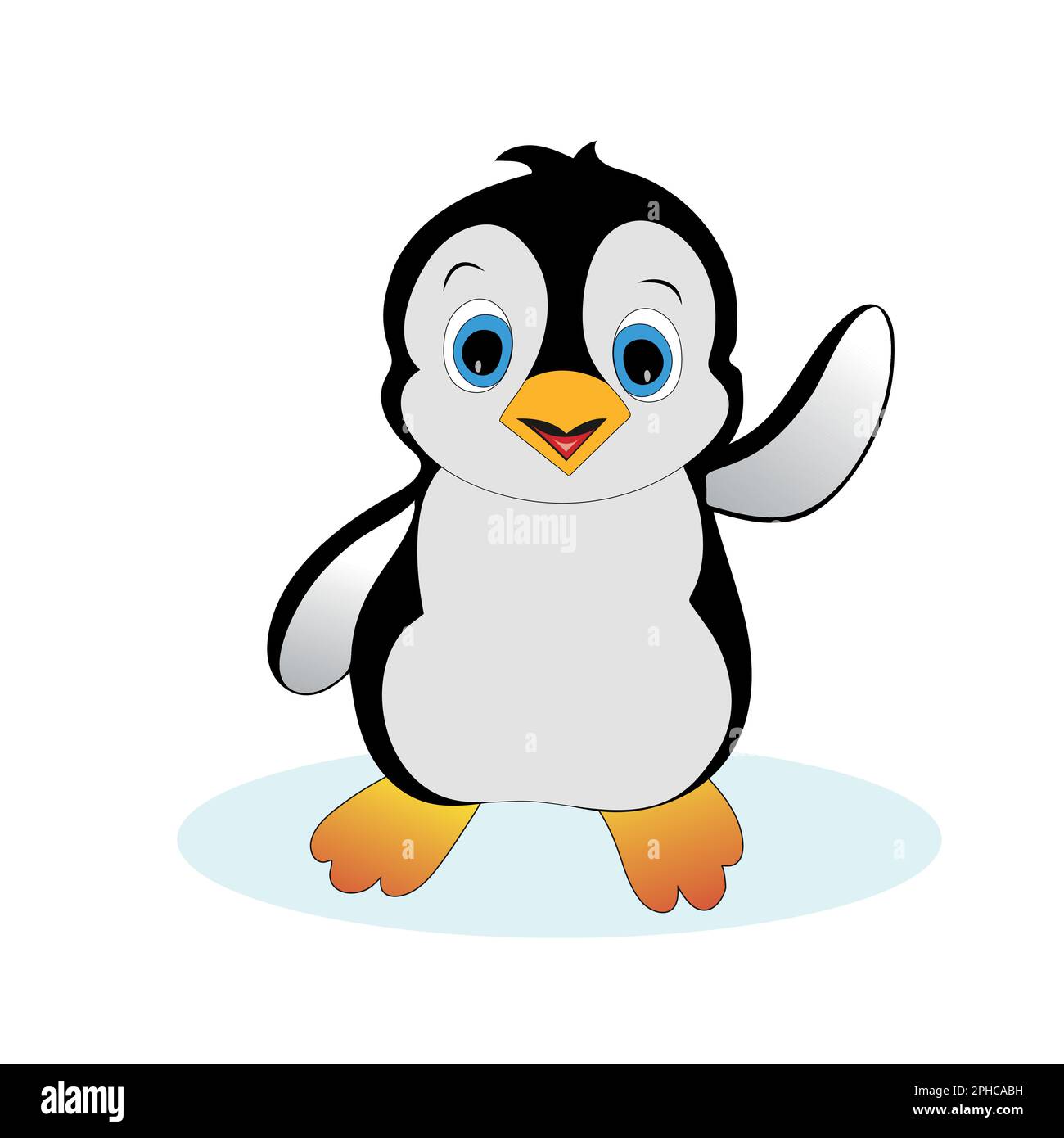 Nette Cartoon Pinguin Vektor-Illustration isoliert auf weißem Hintergrund Stock Vektor
