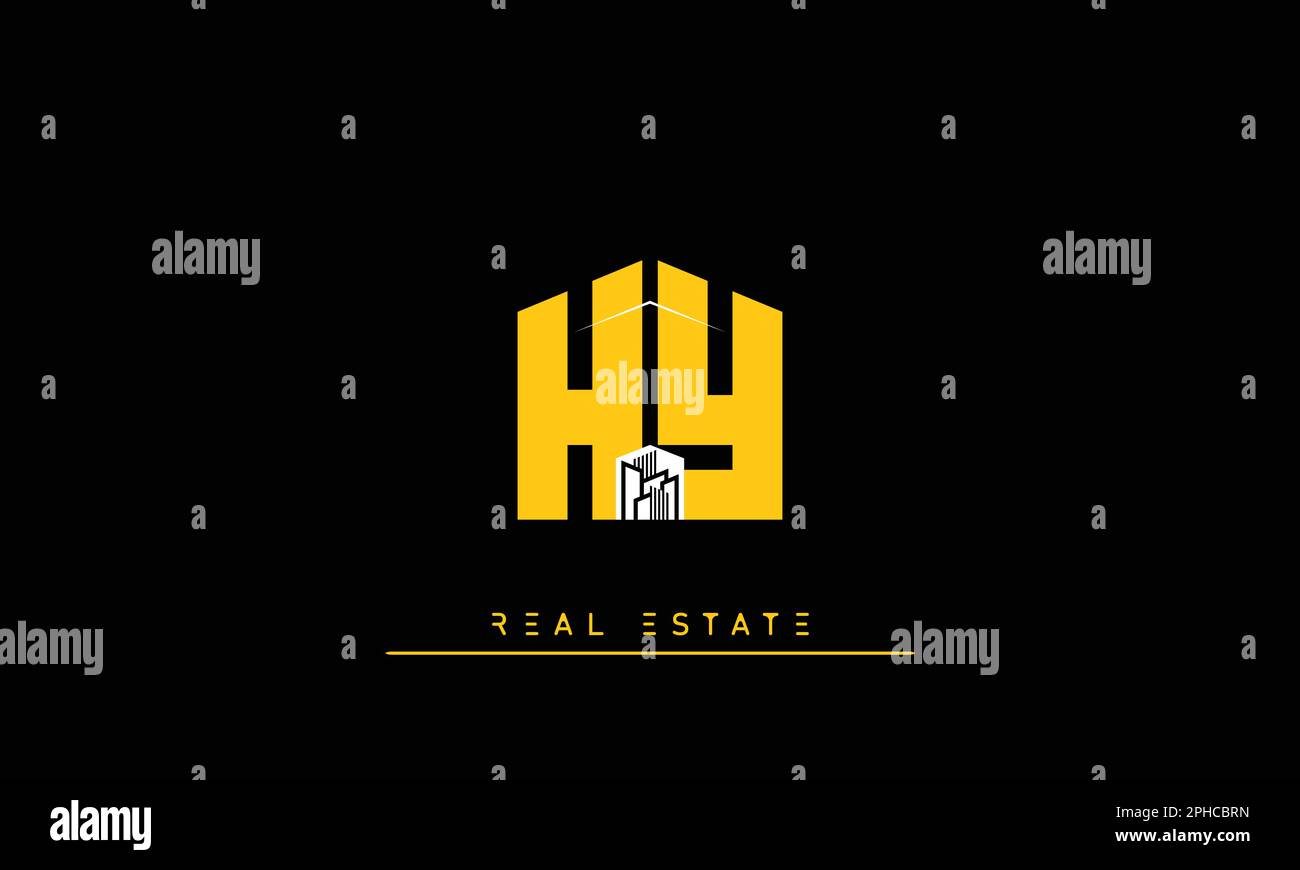 Immobilienbriefe Initialen Monogramm Logo HY , YH Stock Vektor