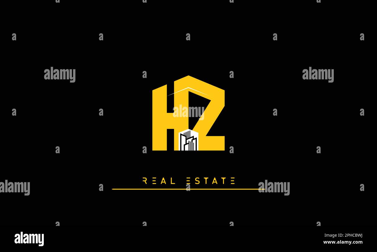 Immobilienbriefe Initialen Monogramm Logo HZ , ZH Stock Vektor