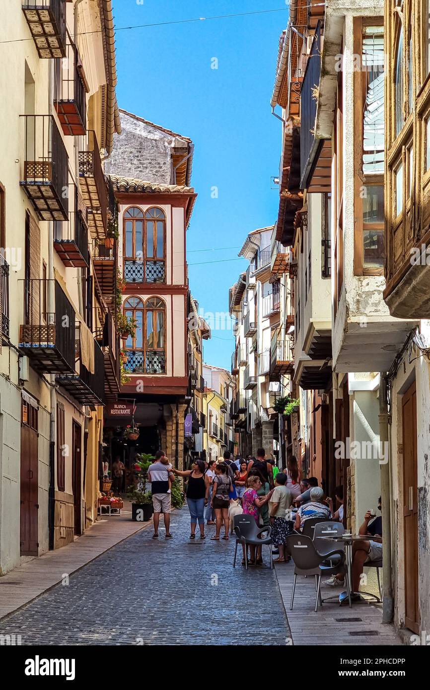 Morella, Spanien 09. August 2022 die Altstadt von Morella ist ein