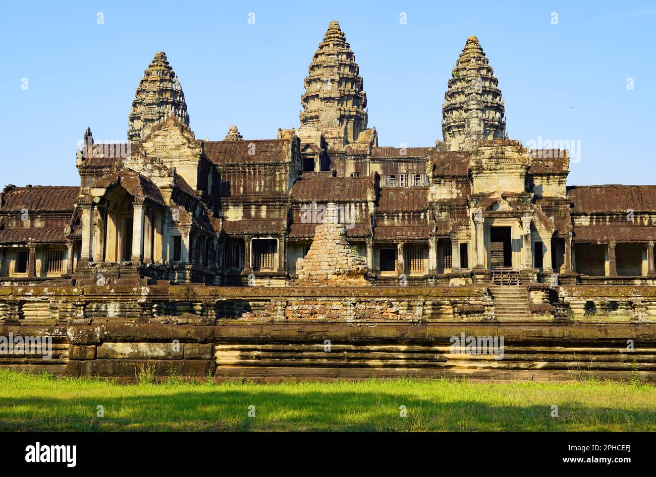 Seitenansicht des Angkor Wat Tempels in Kambodscha Stockfoto