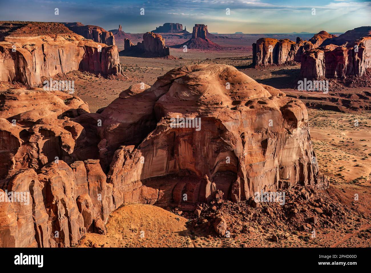 Sandstone Buttes of Monument Valley, Arizona Stockfoto