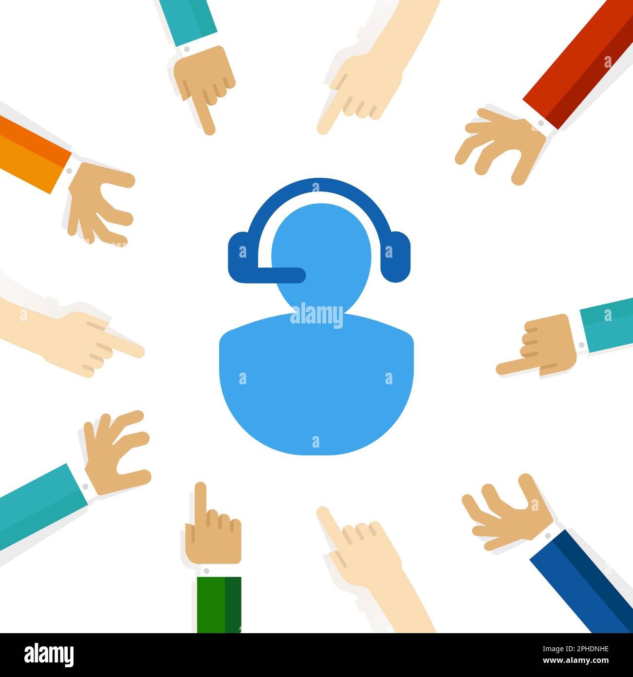 Callcenter-Service Kommunikation Gesprächsannahme Anrufer Stock Vektor