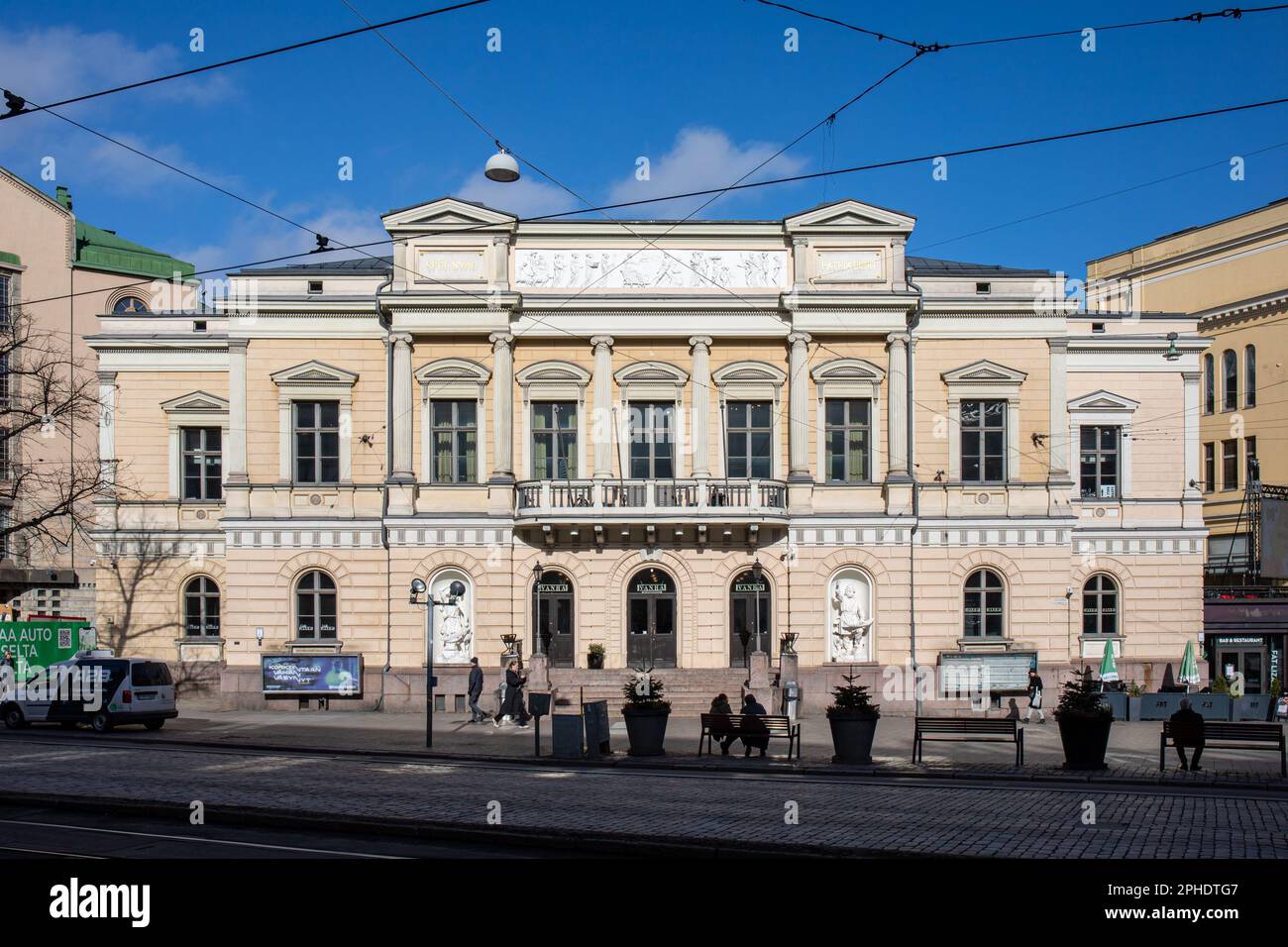Vanha ylioppilastalo im Neorenaissance-Stil, entworfen von Axel Hampus Dalström und fertiggestellt im Jahr 1870, im Kluuvi-Viertel von Helsinki, Finnland Stockfoto