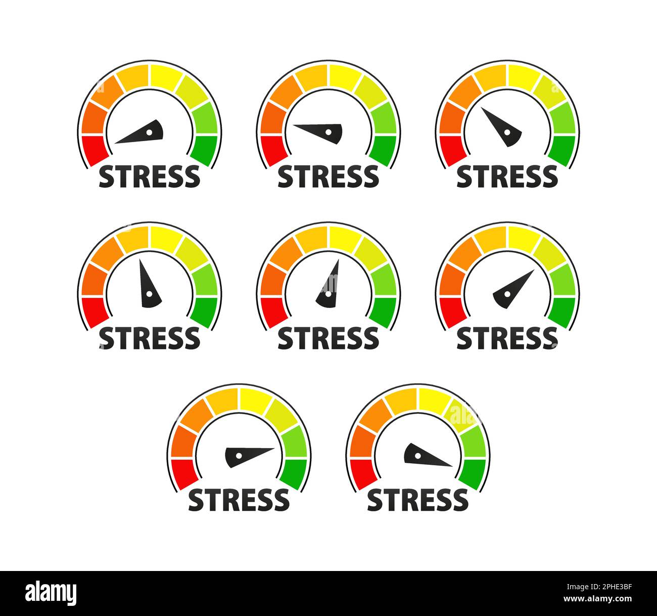 Stresslevel, Spannung. Stressregulierung. Verstehen und Verwalten Ihres Stresses für bessere Gesundheit und Wohlbefinden Stock Vektor