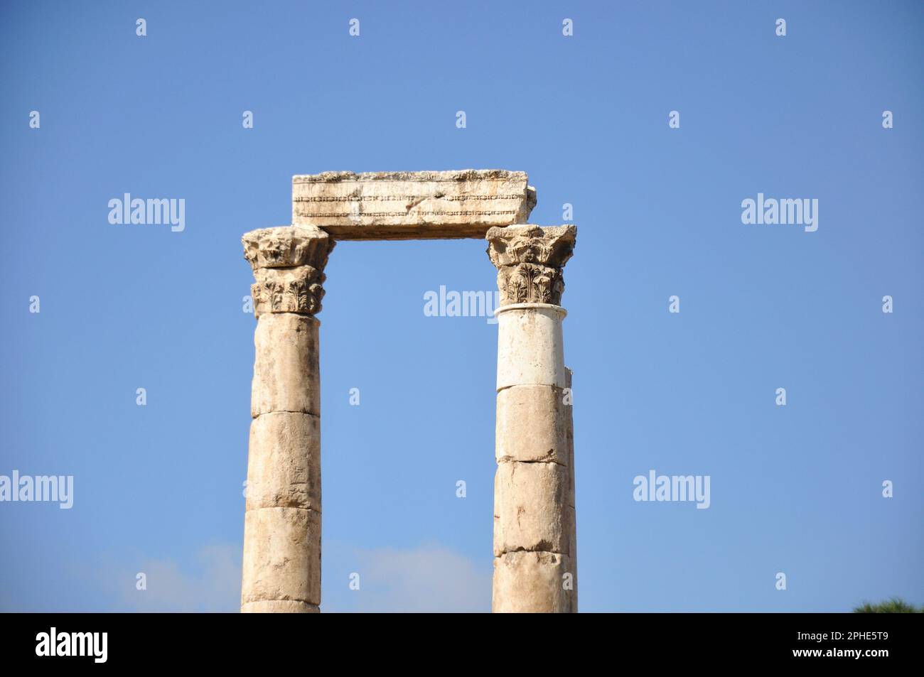 Überreste des Herkules-Tempels, der Zitadelle, Amman, Jordanien Stockfoto