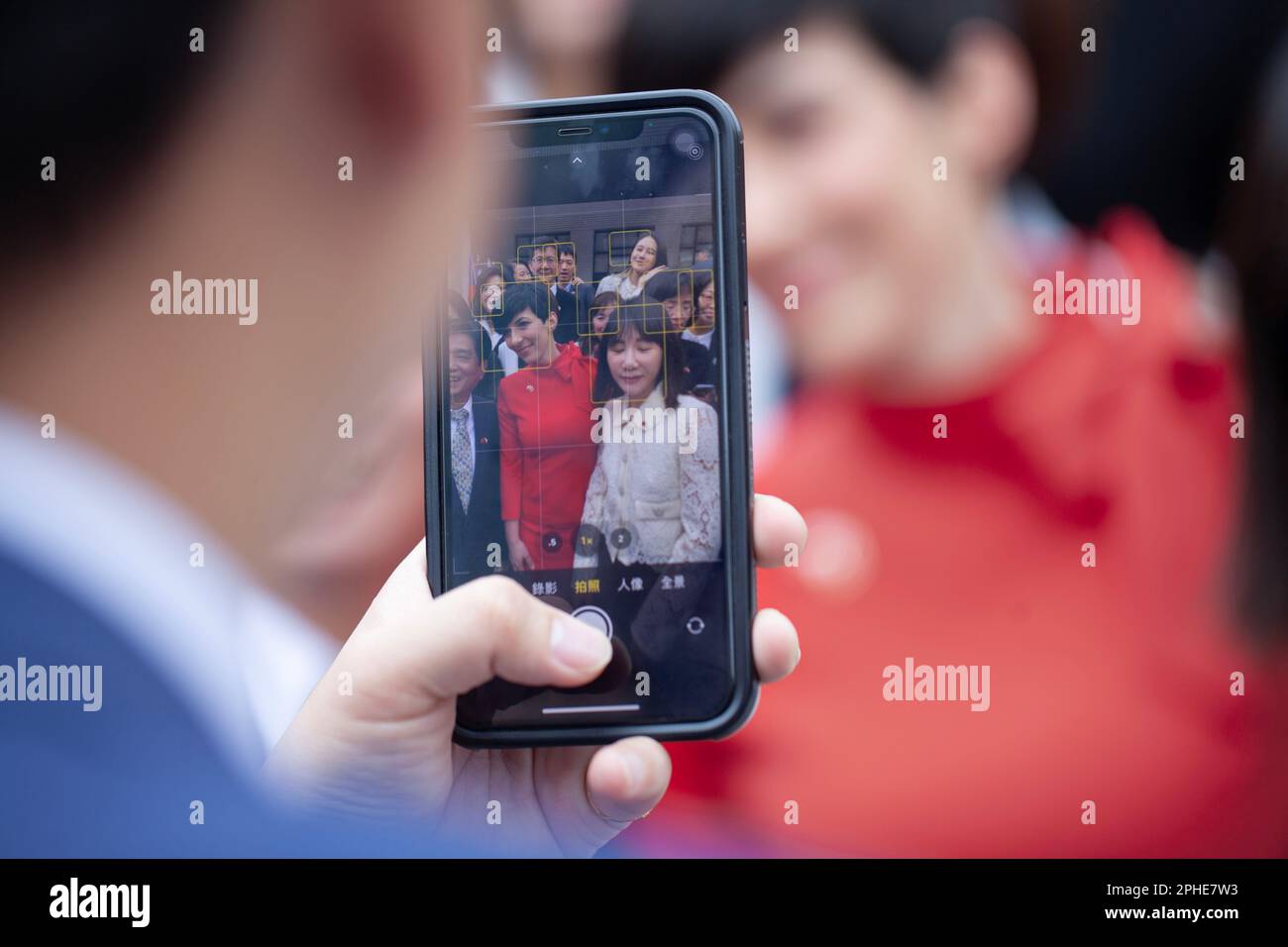 Ein herzliches Willkommen der Präsidentin des tschechischen Parlaments Marketa Pekarova Adamova im Taiwan Legislative Yuan. Trotz des starken Drucks aus China, Mark Stockfoto