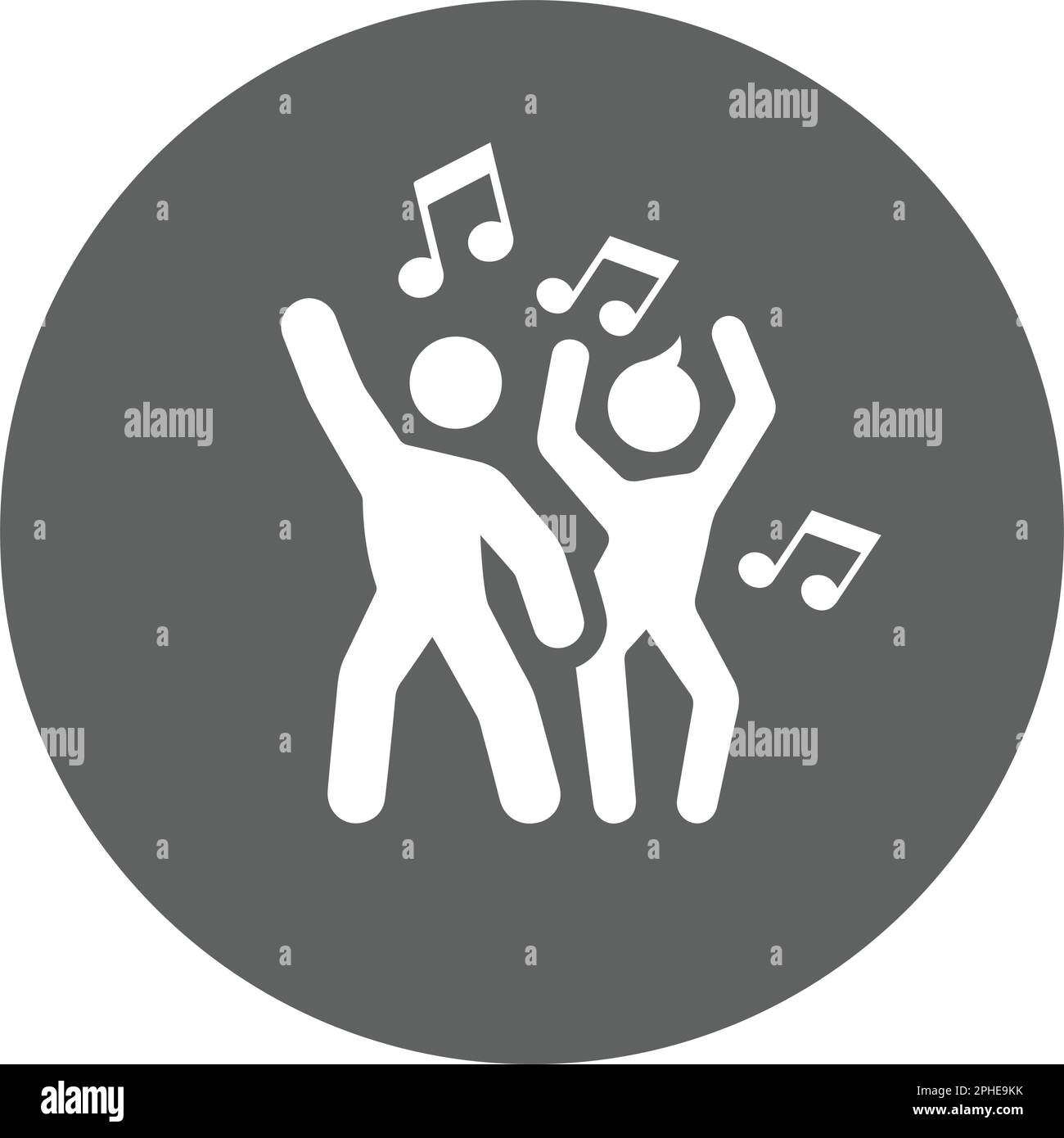 Tanz mit Musiksymbol. Einfache Vektordarstellung für Grafik- und Webdesign oder kommerzielle Zwecke. Stock Vektor
