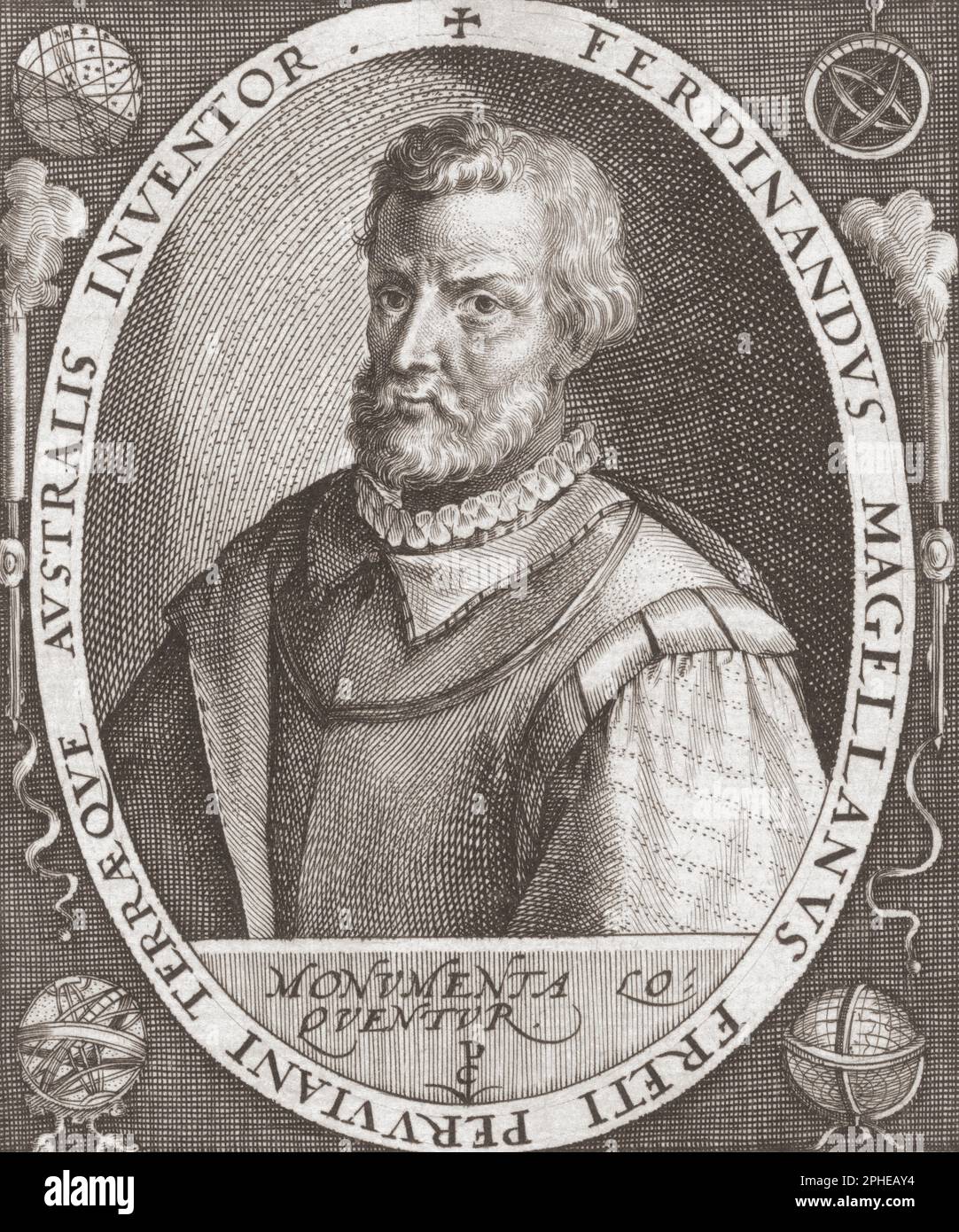 Ferdinand Magellan, 1480-1521. Portugiesischer Meeresforscher. Nach einer Gravur von Crispijn van de Passe. Stockfoto