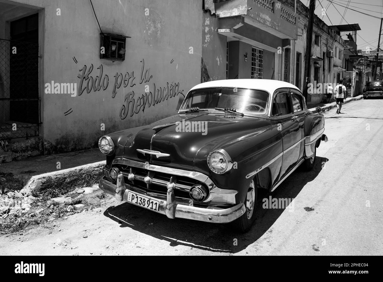 Auto und Revolution in Habana Kuba Stockfoto