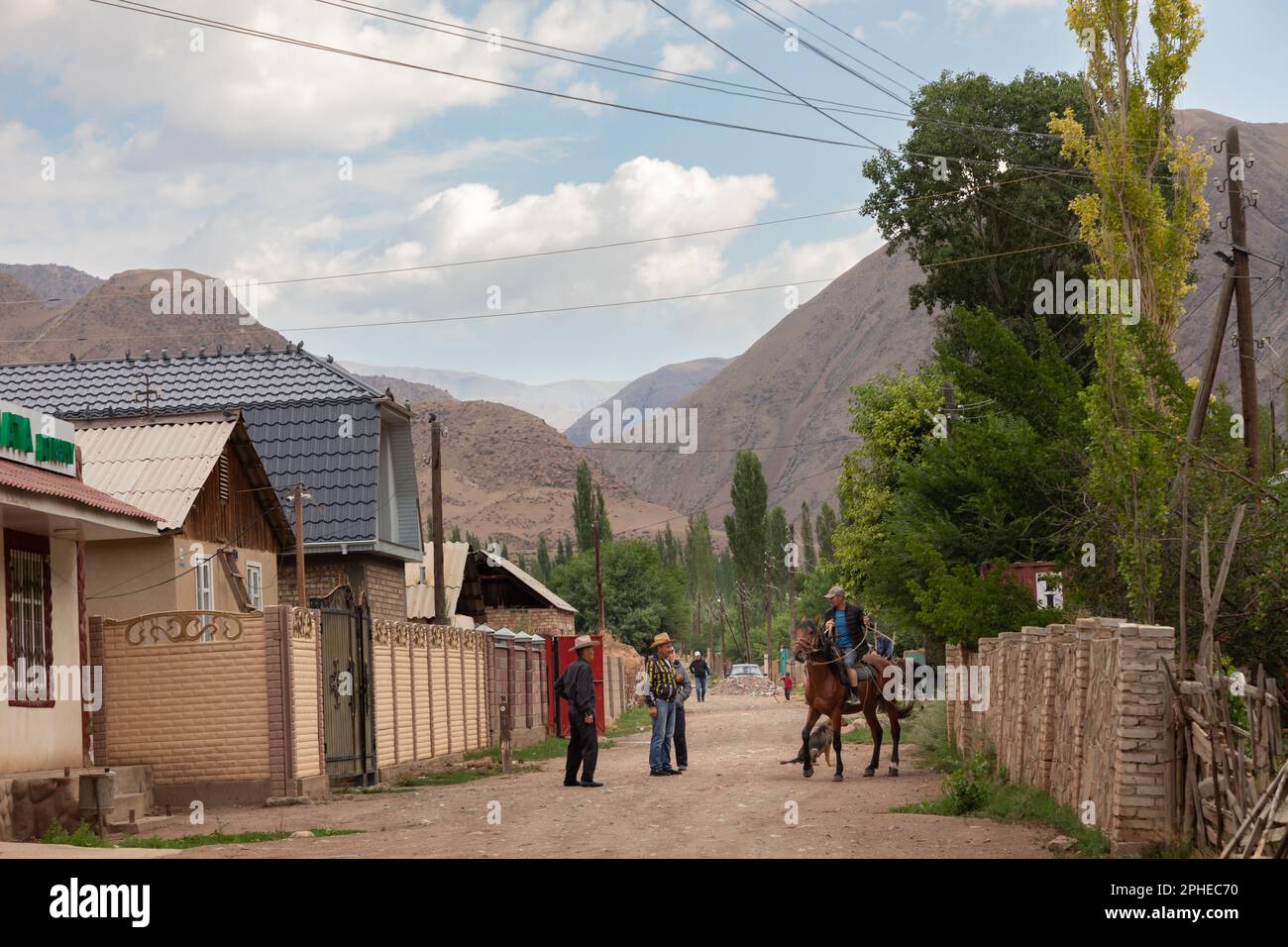 Straßenszene in Kirgisistan Stockfoto