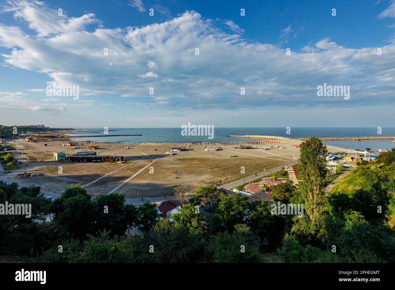Der Strand von Konstanta am Schwarzen Meer in Rumänien Stockfoto