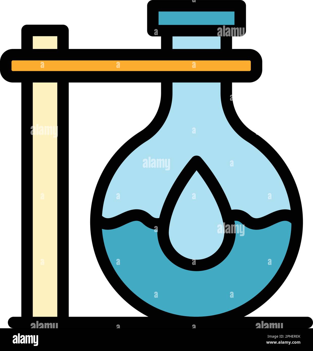 Symbol für Wasserflasche. Vektorsymbol für Wasserkolben in Umrissform für Webdesign isoliert auf weißem Hintergrund, flach Stock Vektor