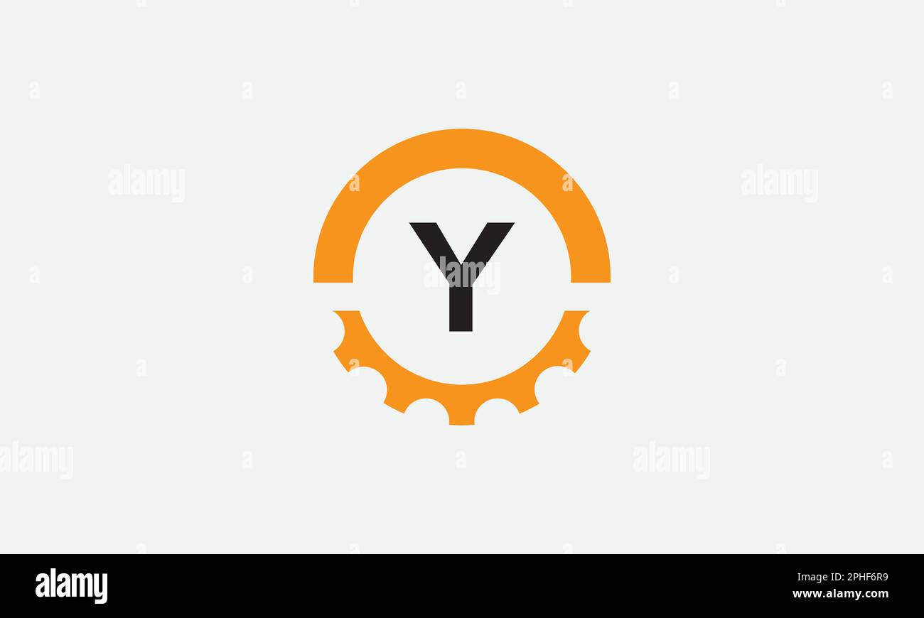 Technisches Logo, Zahnräder und Schraubenschlüssel mit Buchstabe und Logo-Design. Schraubenschlüssel-Service-Industrie, industrielle und mechanische Symbolkonstruktion. „Gear Circle“-Design. Stock Vektor