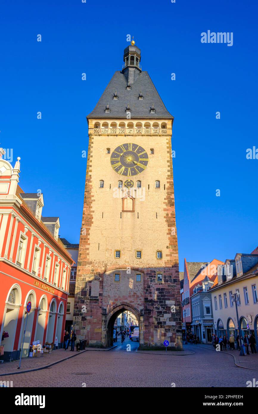 Speyer, Rheinland-Pfalz, Deutschland, Europa, Blick vom Postplatz in der historischen Altstadt zum Altpörtel, dem westlichen mittelalterlichen Stadtto Stockfoto