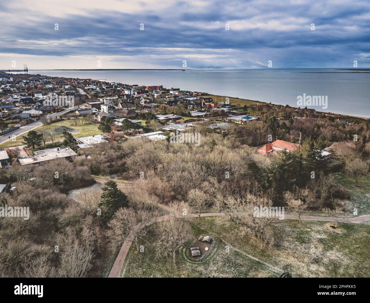 Pfad zum Strand im waddenmeer bei Esbjerg, Dänemark Stockfoto