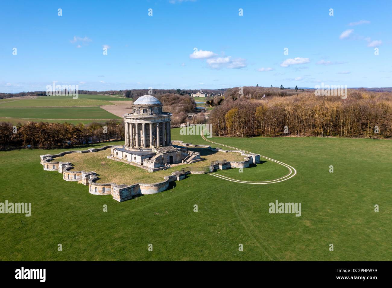 CASTLE HOWARD, YORK, GROSSBRITANNIEN 27. MÄRZ 2023. Ein Luftblick auf