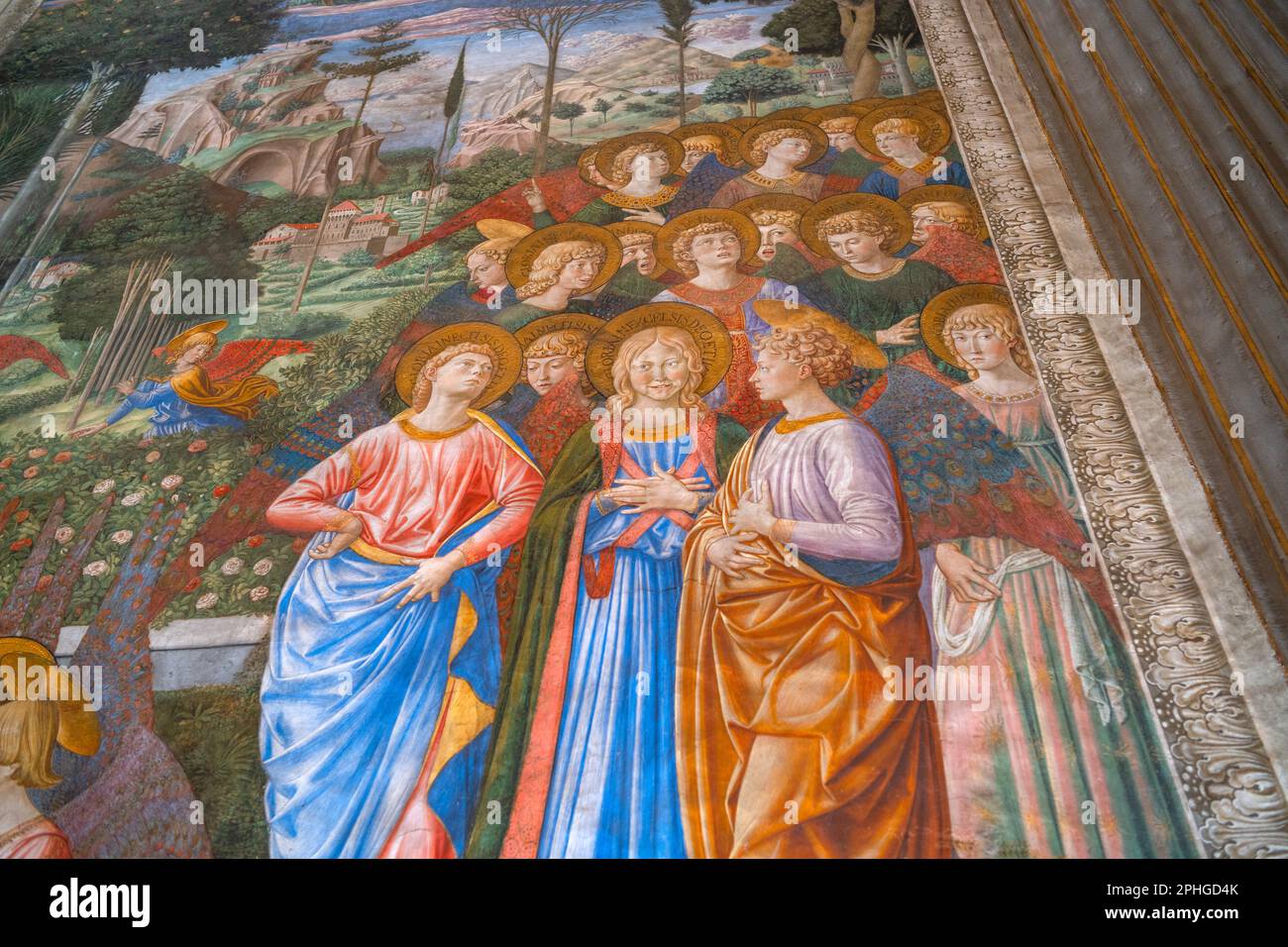Benozzo Gozzolis Prozession der Magi-Fresken in der Medici-Kapelle im Palazzo Medici-Riccardi, Florenz Stockfoto