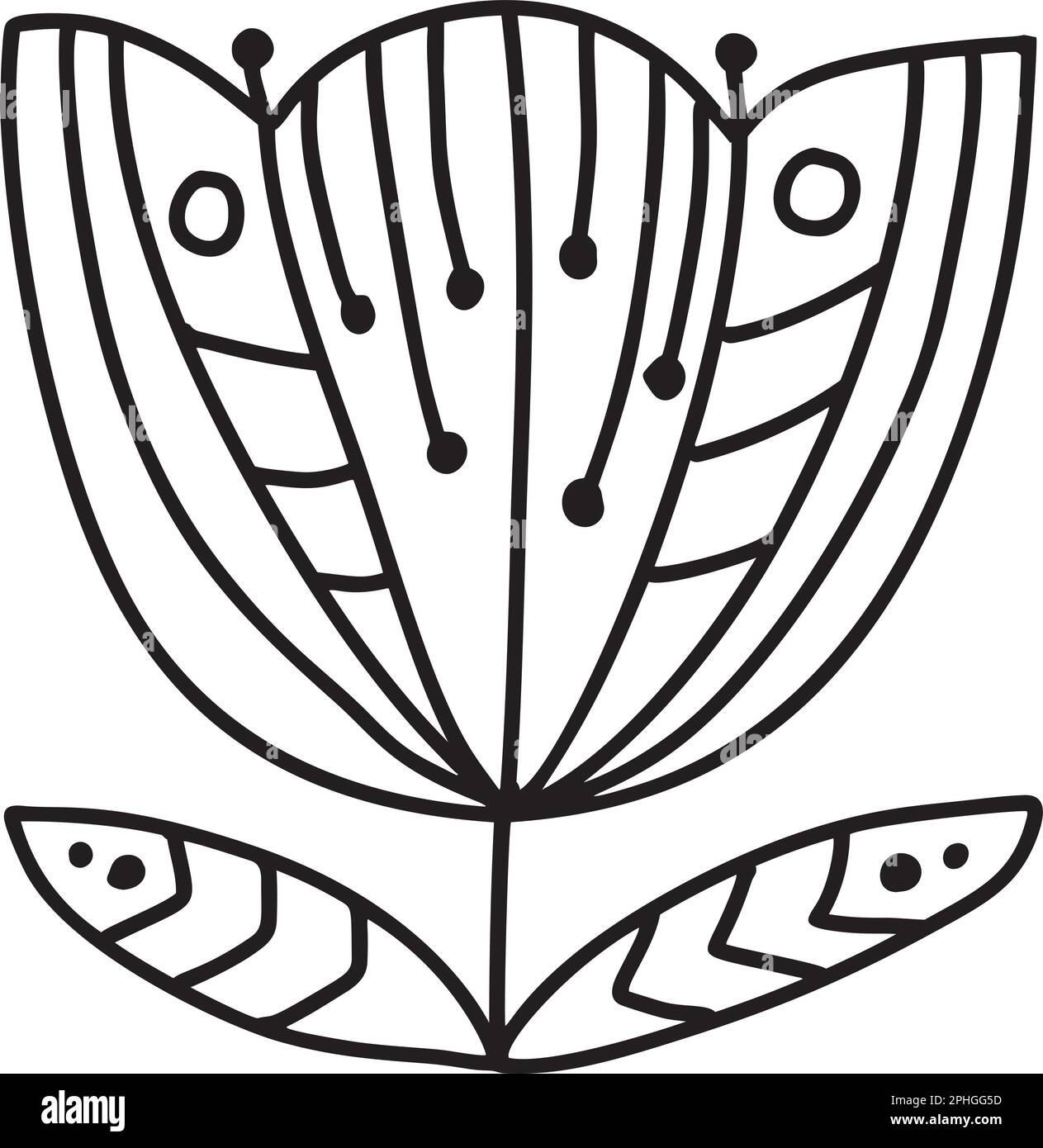 Scandi line ethno Logo Blume modernes abstraktes Doodle Bo Ornament Muster. Abstrakter, trendiger Kunstdruck. Modische Vektorvorlage für Ihr Stock Vektor