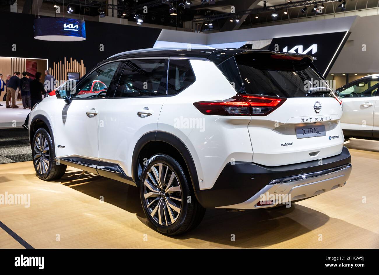 Nissan X-Trail e-POWER e-4ORCE Elektro-Crossover-SUV, präsentiert auf der Brüsseler Autosalon European Motor Show. Brüssel, Belgien - 13. Januar 202 Stockfoto