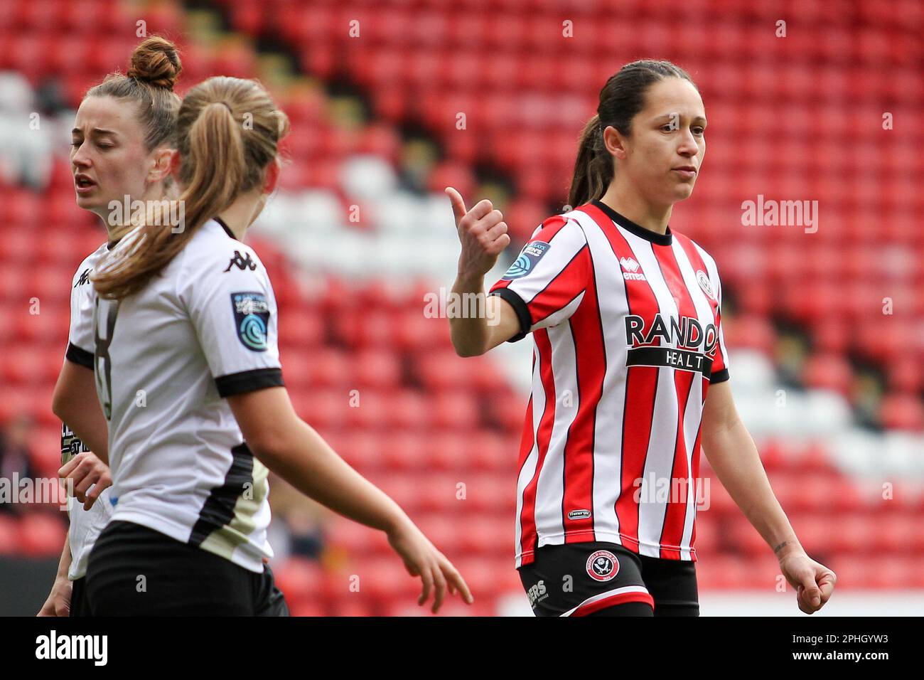 Sheffield, Großbritannien. 26. März 2023. Sheffield, England, März 26. 2023; Courtney Sweetman-Kirks Gesten bei der FA Women's Championship - Sheffield United gegen Lewes in Bramall Lane, Sheffield, England. (Sean Chandler/SPP) Guthaben: SPP Sport Press Photo. Alamy Live News Stockfoto