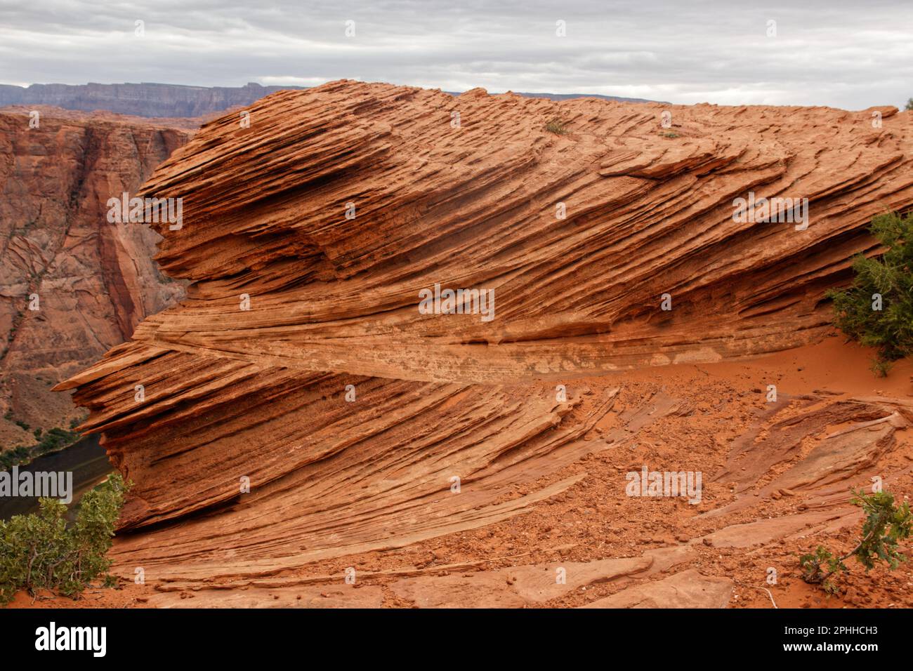 Erodierte Sandsteinformationen in der Nähe von Horseshoe Bend, Arizona, USA Stockfoto