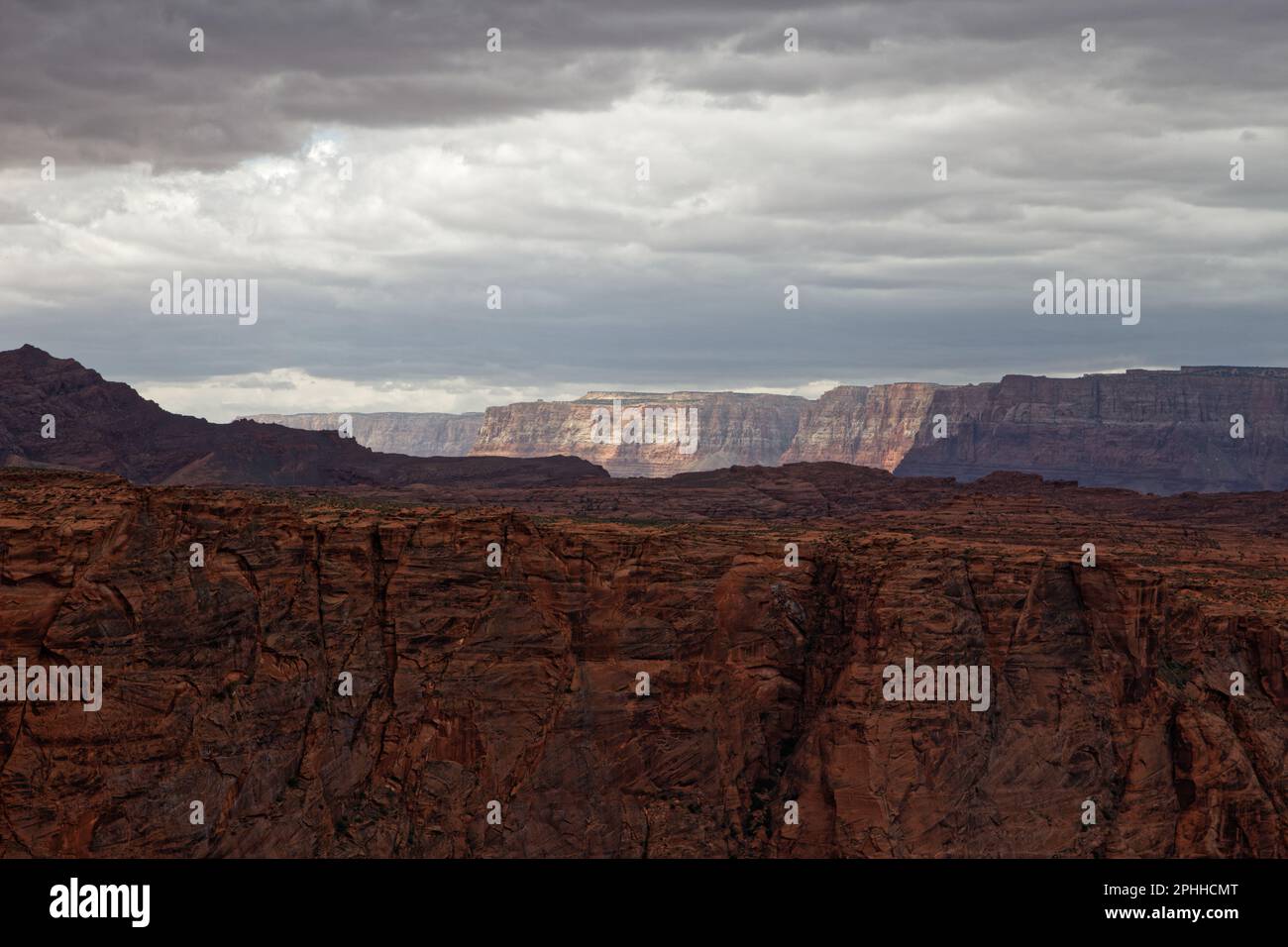 Der kommende Sturm in Horseshoe Bend, Arizona, USA Stockfoto