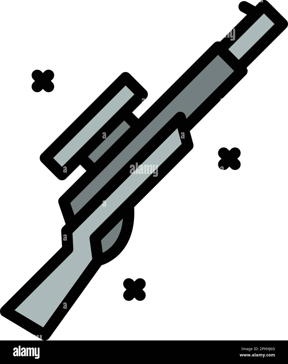 Safari-Gewehr-Symbol. Outline Safari Gewehrvektorsymbol für Webdesign isoliert auf weißem Hintergrund, flach Stock Vektor