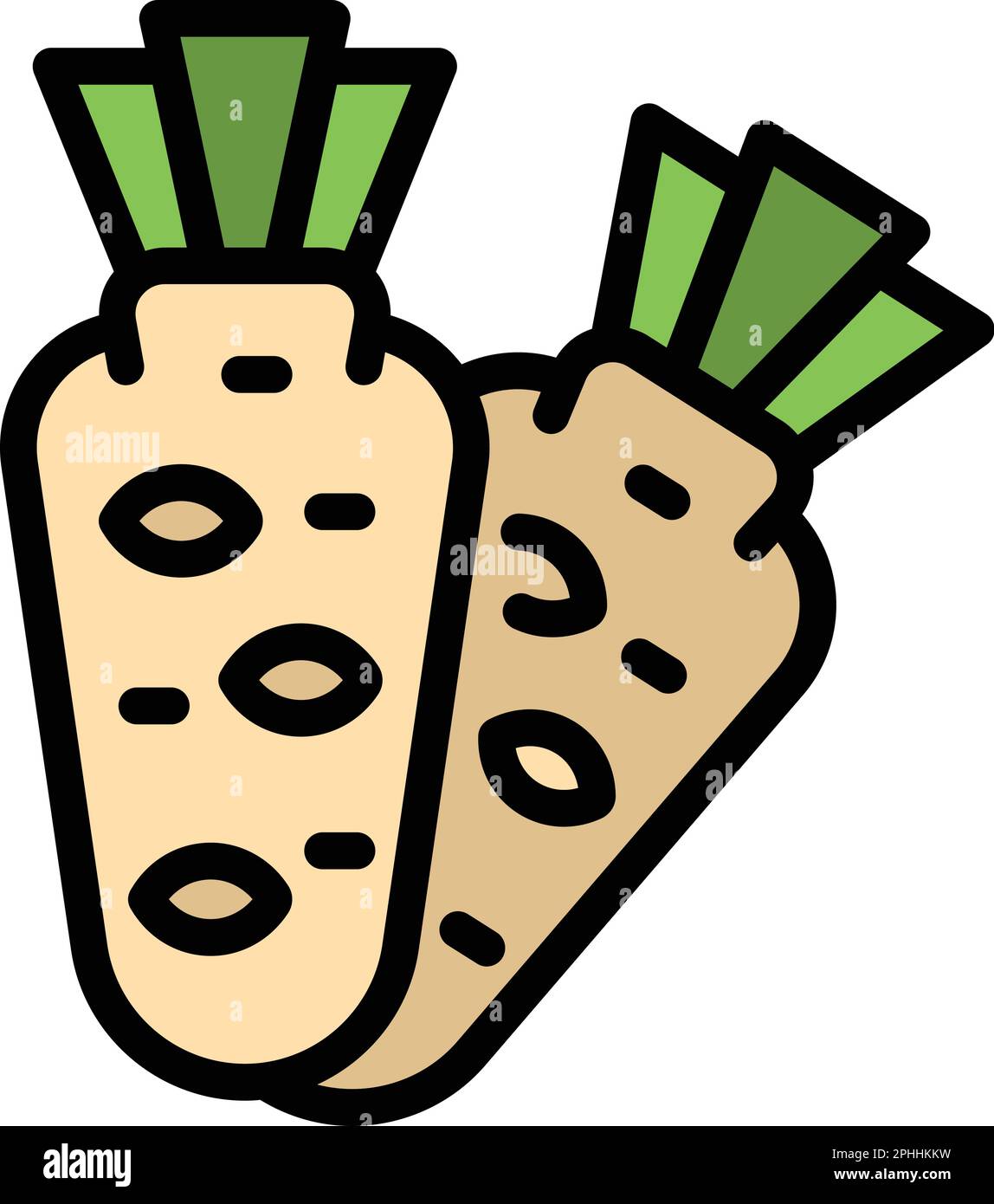 Symbol Wasabi-Pflanze. Umriss Wasabi-Pflanzenvektorsymbol für Webdesign isoliert auf weißem Hintergrund flach Stock Vektor