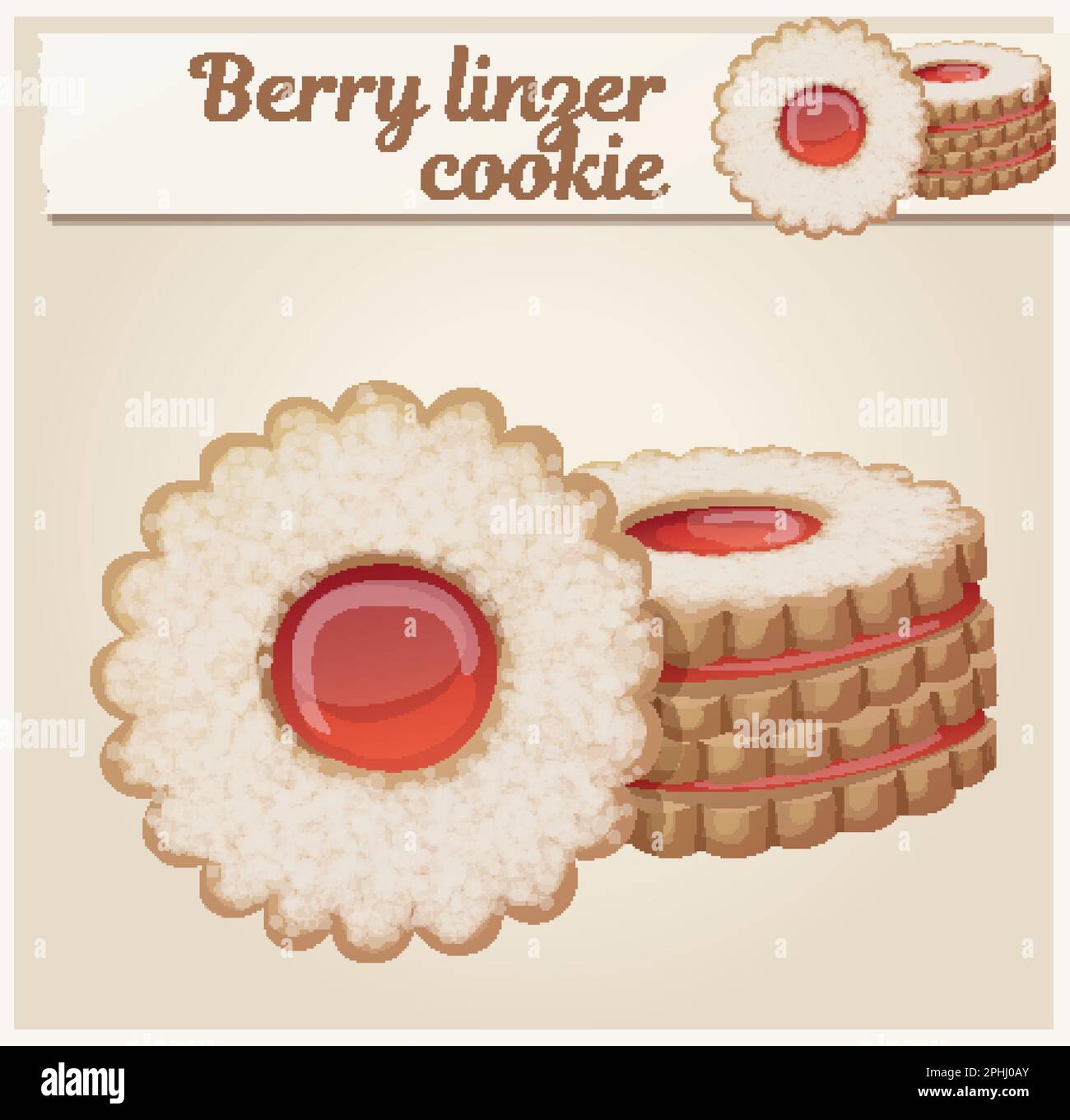 Berry linzer Kekse. Cartoon-Vektordarstellung Stock Vektor