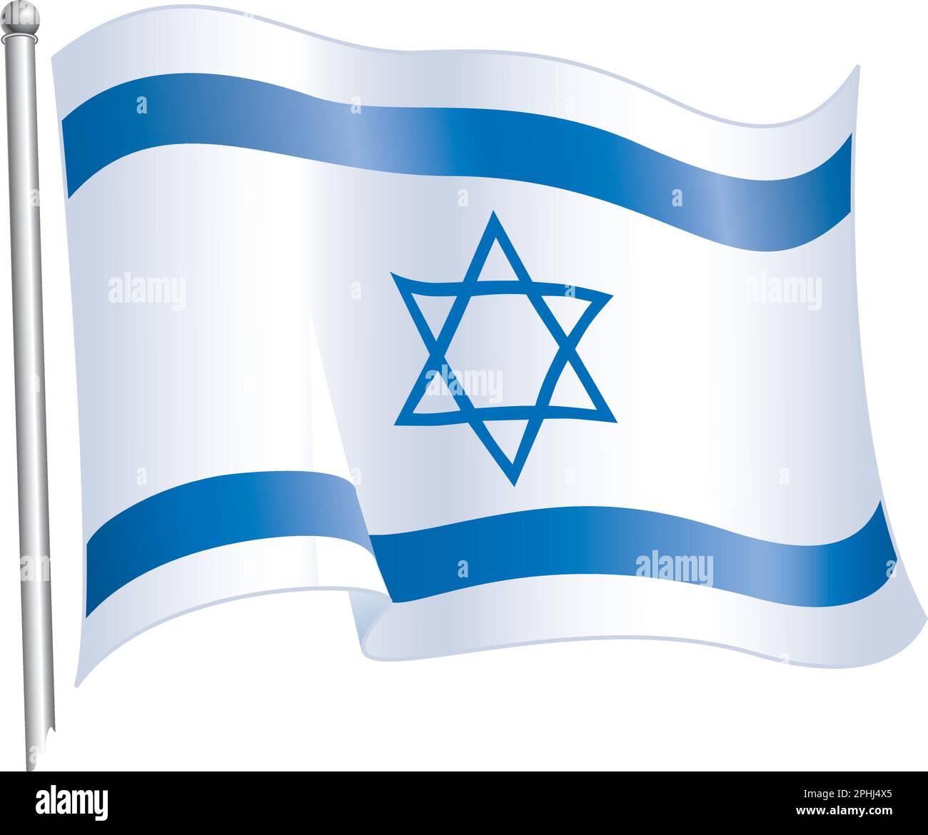 Flagge Israels, israelische Flagge: Eine Adobe Illustrator 6,0-Datei; alle Überblendungen können vollständig bearbeitet werden. Stock Vektor