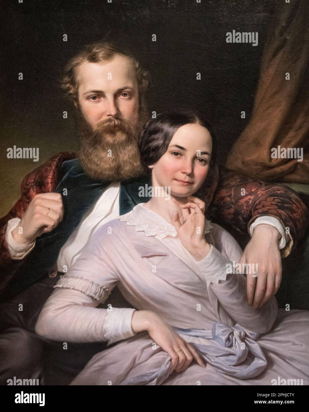 Henrik Weber: "Der Komponist Mihaly Mosonyi und seine Frau" (1845) Stockfoto