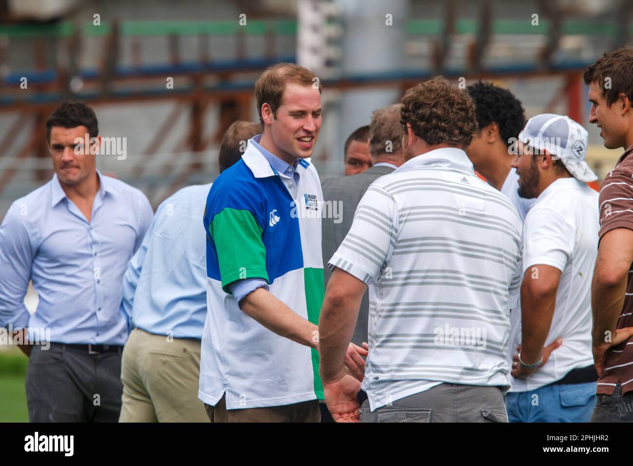 Prince William im Eden Park Rugby Stadium, um die Entwicklungen für die Rugby-Weltmeisterschaft 2011 in Auckland, Neuseeland, am Sonntag, den 17. Januar 2010 zu sehen Stockfoto