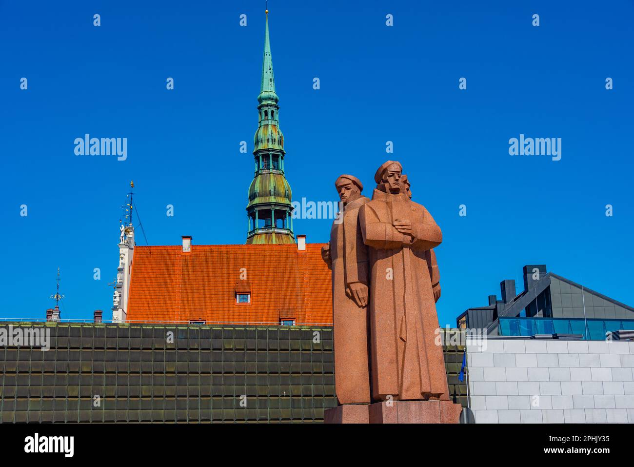 Lettisches Riflemen-Denkmal in Riga. Stockfoto