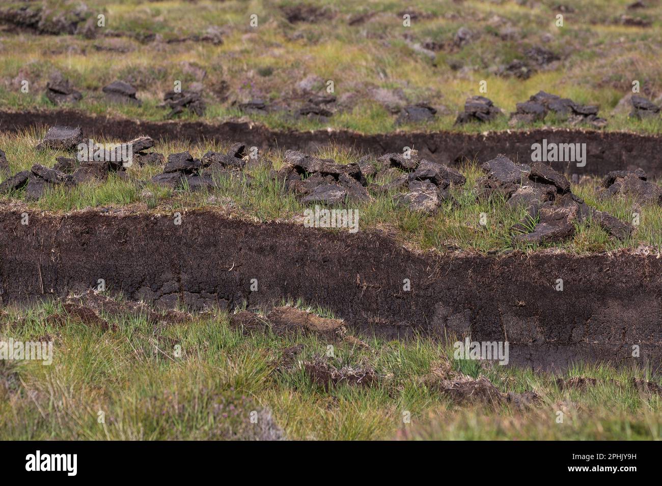 Torfhackwerk, Lewis, Isle of Lewis, Hebriden, Äußere Hebriden, Westliche Inseln, Schottland, Vereinigtes Königreich, Großbritannien Stockfoto