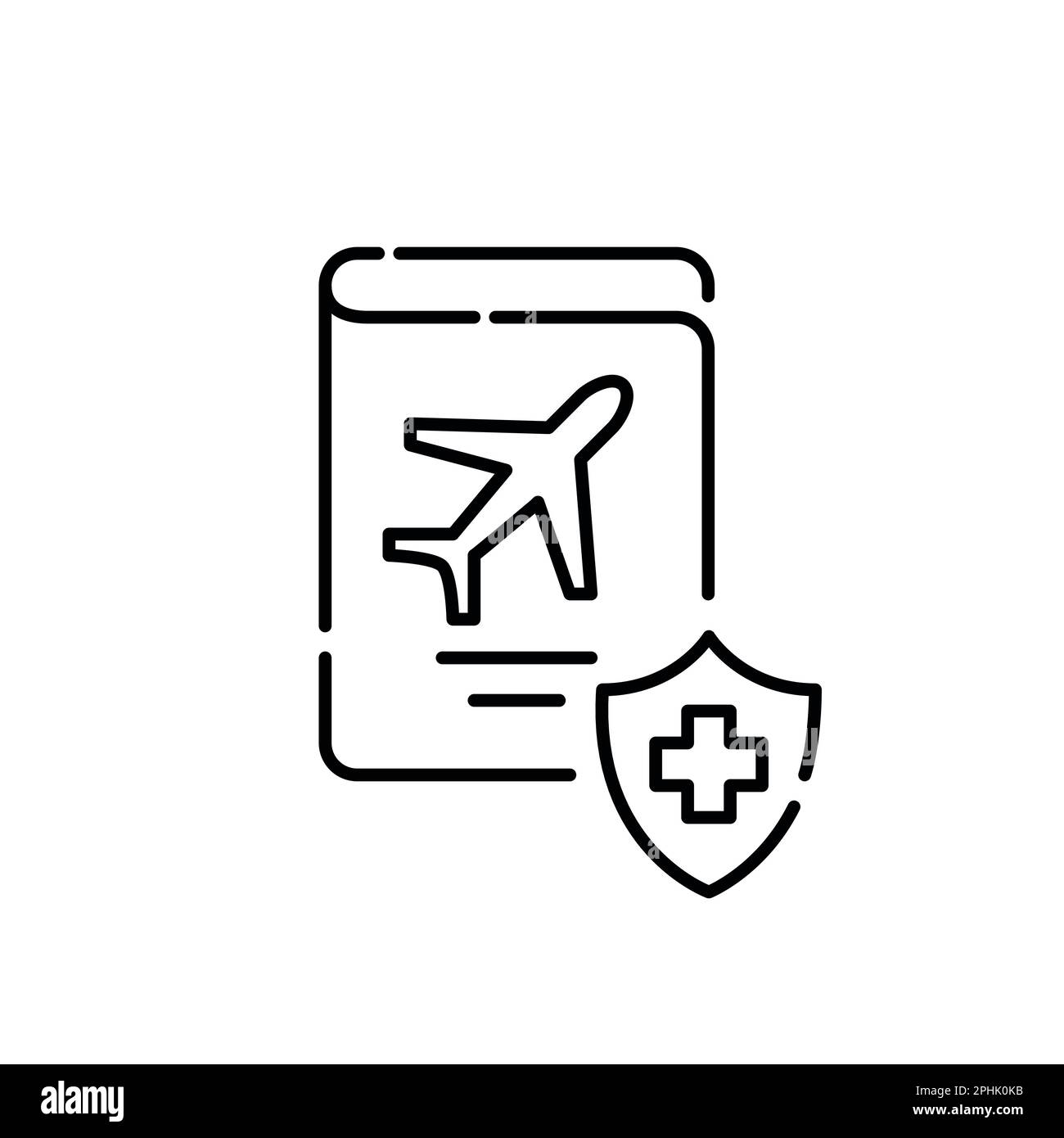 Global Traveller Medical Health Plan. Pixelgenaue, bearbeitbare Kontur Stock Vektor