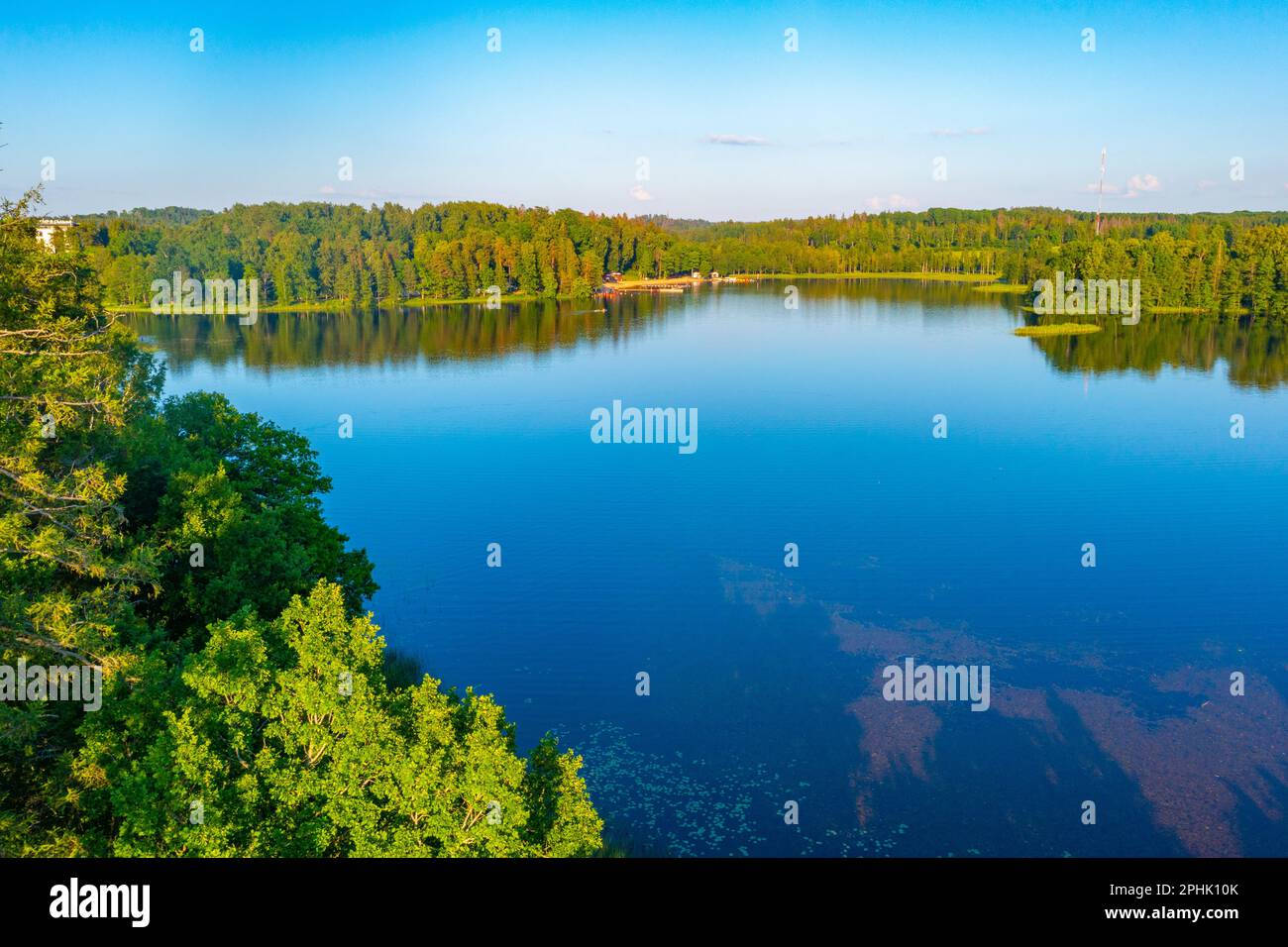 Landschaftsblick auf den Pühajärv-See in Estland Stockfoto