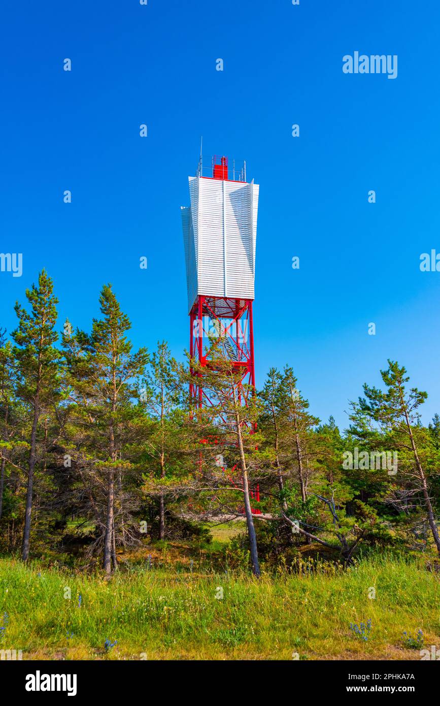 Leuchtturm von Panga auf der estnischen Insel Saaremaa. Stockfoto