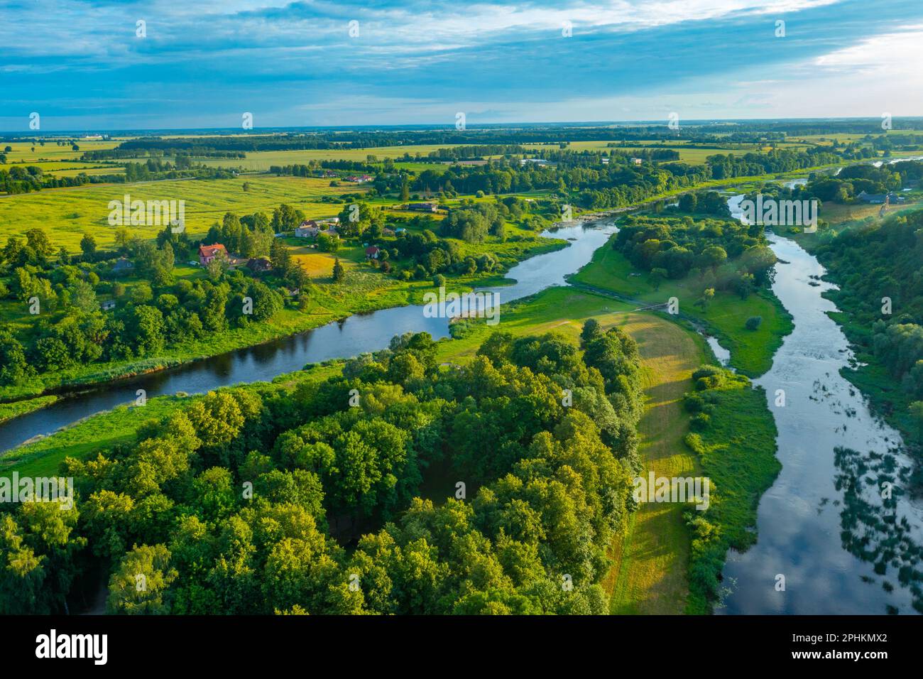 Der Zusammenfluss der Flüsse Nemunelis und Musa bei Bauska in Lettland